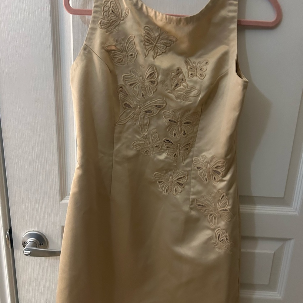 Peta + Jain Cream Embellished Sheath Mini Dress